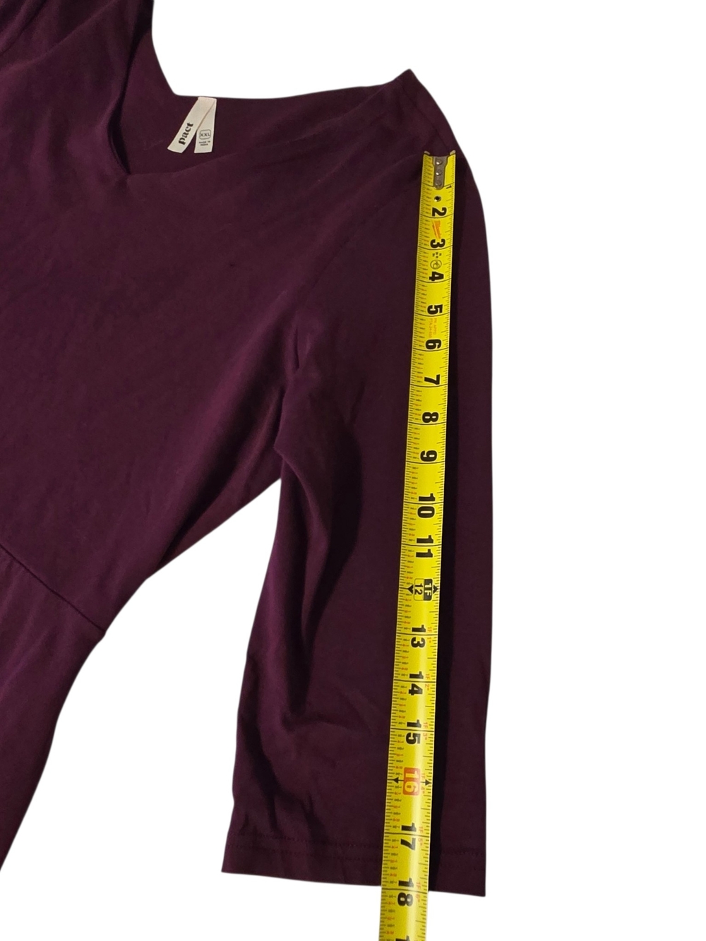 Pact Organic Cotton Fit & Flare V-Neck Midi Dress in Plum - Picture 5 of 11